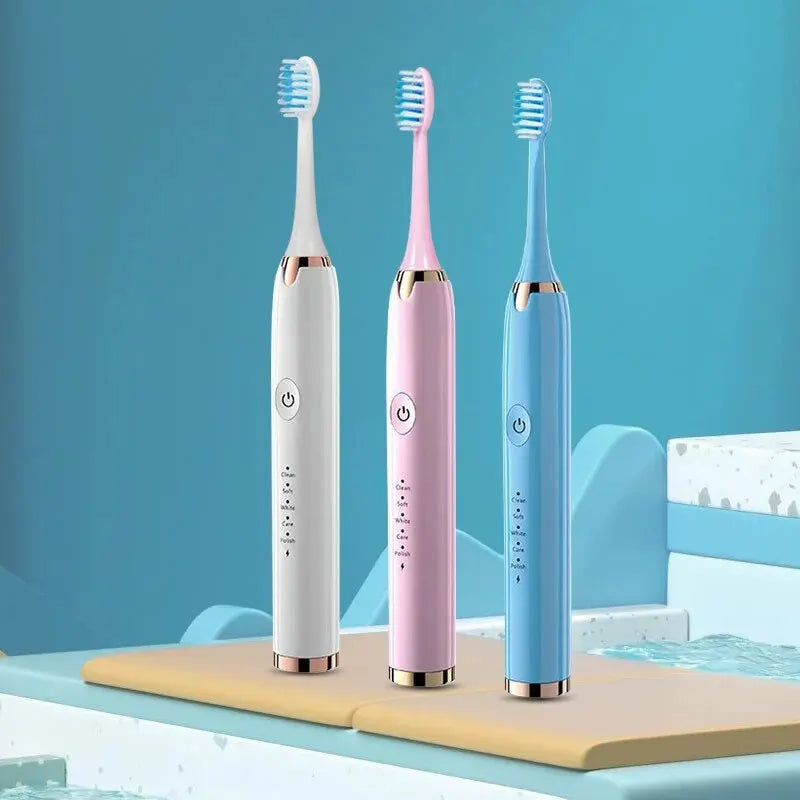 Tongwode Electric Sonic Toothbrush USB Rechargeable Waterproof Electronic Ultrasonic Whitening Tooth Brushes Replacement Heads c9f98b-b7.myshopify.com