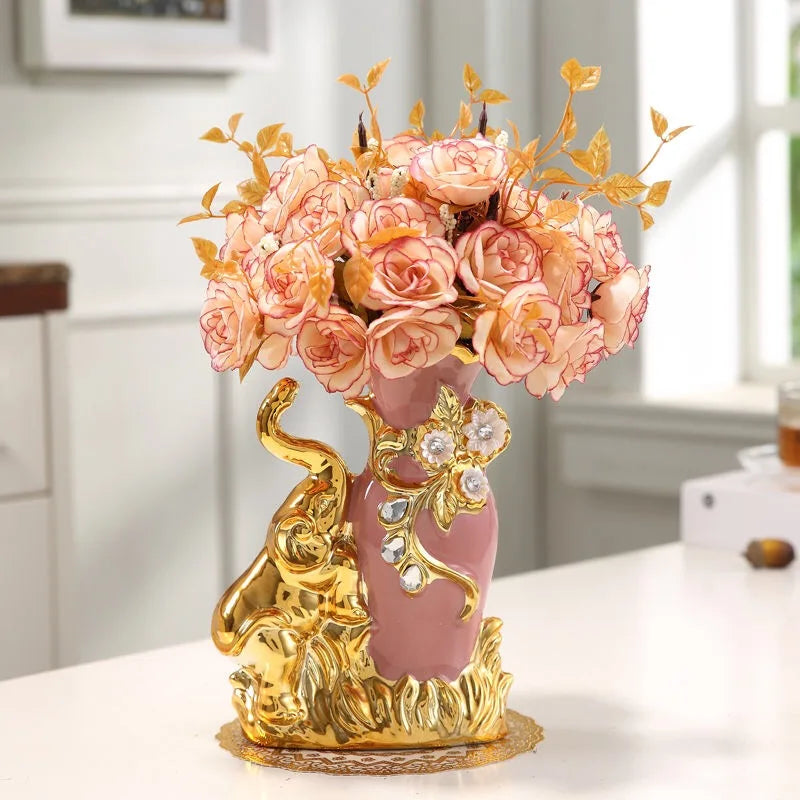 Modern Minimalist Home Living Room Entrance Gold Glass Vase Light Luxury Wind Desktop Flower Container Decorations Ornaments c9f98b-b7.myshopify.com