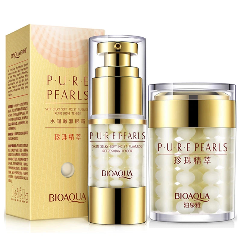 BIOAQUA Pure Pearl Face Skin Care Sets Facial Cream Eye Cream Firming Anti Dark Circles Moisturizing Brightening skincare Set c9f98b-b7.myshopify.com