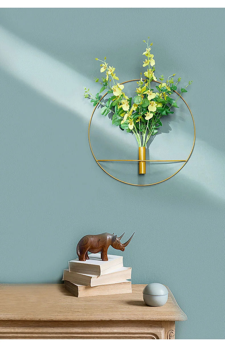 Metal Wall Hunging Vase Modern Creativity Stainless Steel Wall Frame Flower Pot Decor Art Nordic Living Room Home Decoration c9f98b-b7.myshopify.com