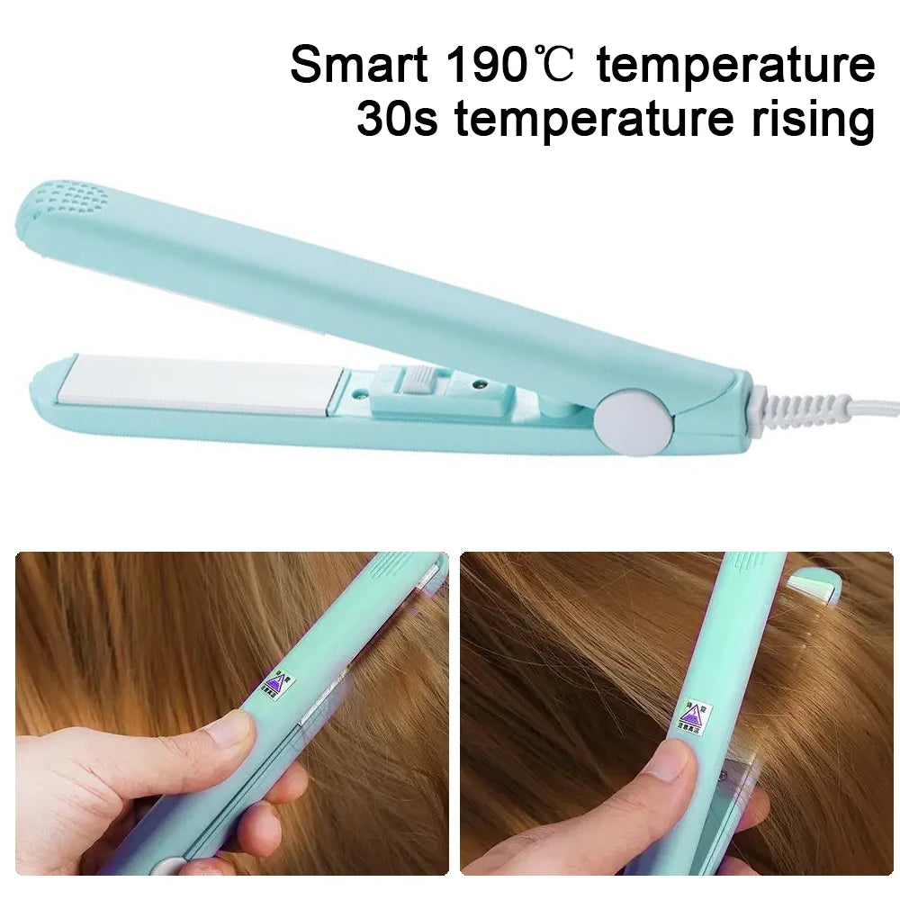 Portable Mini Hair Straightener Flat Iron Hair Curler For Men Women Short Hair Wave Hairstyling Dual Voltage Straightening Irons c9f98b-b7.myshopify.com