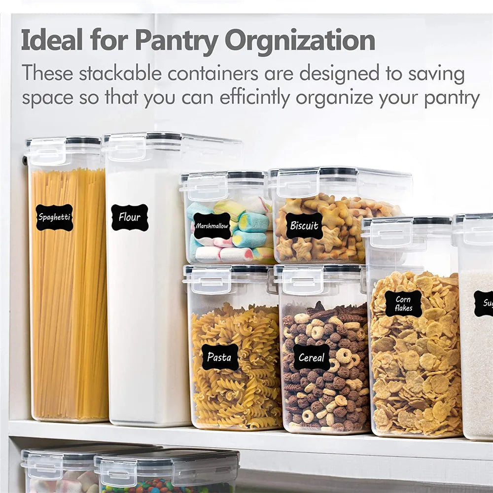 Kitchen 7pcs Food Containers Set BPA Free Plastic Airtight Storage Box With 10stickers and Pen c9f98b-b7.myshopify.com