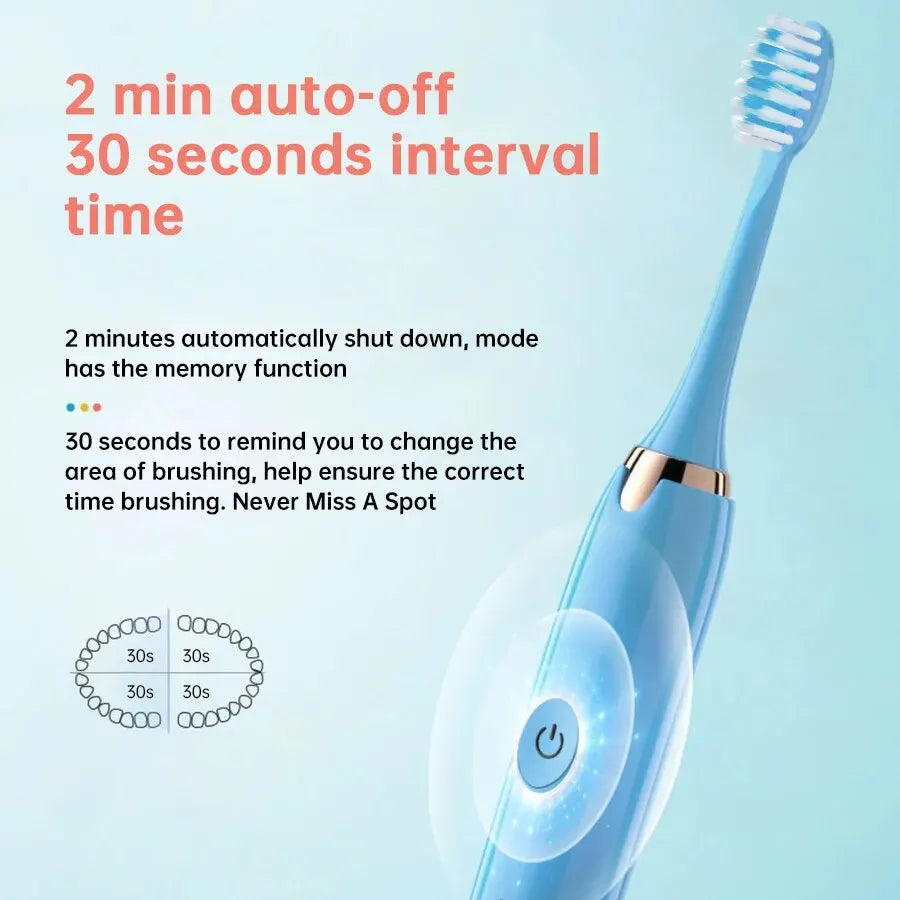 Tongwode Electric Sonic Toothbrush USB Rechargeable Waterproof Electronic Ultrasonic Whitening Tooth Brushes Replacement Heads c9f98b-b7.myshopify.com