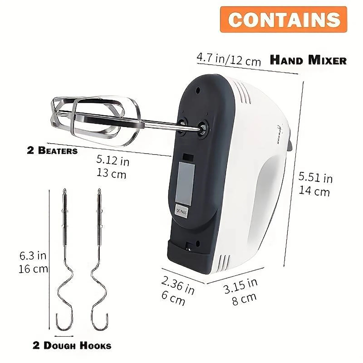 saengQ Handheld electric egg beater, household automatic mixer, egg white and cream beater, mini 7-speed white c9f98b-b7.myshopify.com