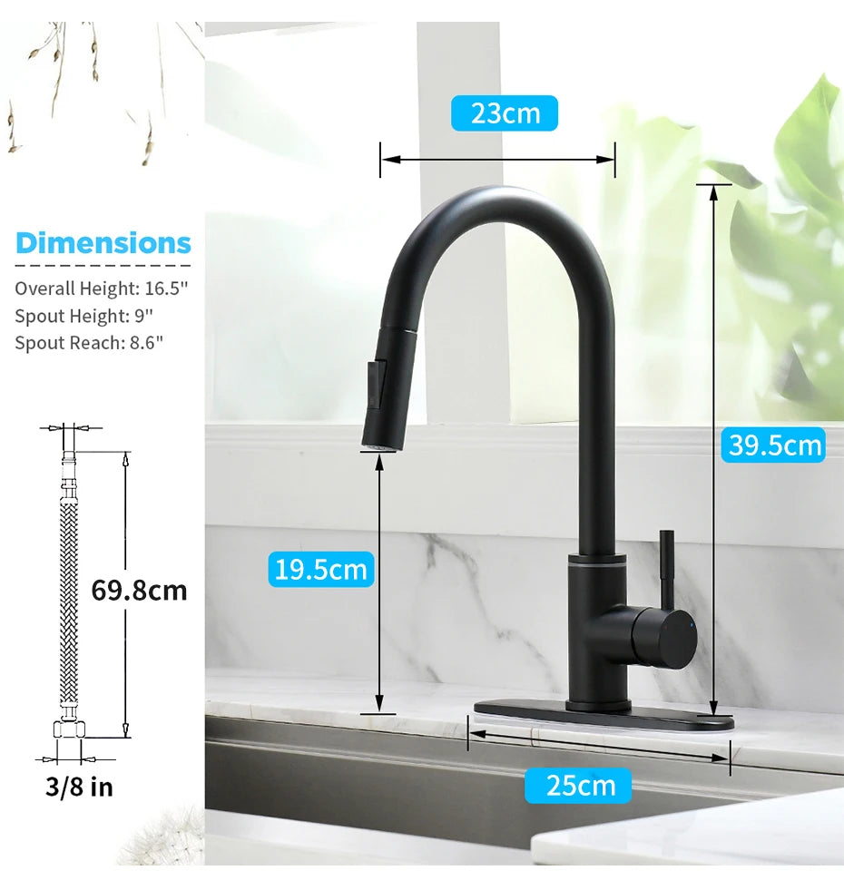 Gold Kitchen Faucets Single Handle Pull Out Kitchen Tap Single Hole Handle Swivel Degree Water Mixer Tap Mixer Tap 866011 c9f98b-b7.myshopify.com