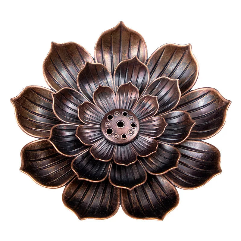 Alloy Incense Burner Stick Holder Buddhism Lotus Line Incense plate Sandalwood Coil Base Temples Yoga Studios Home Decoration c9f98b-b7.myshopify.com