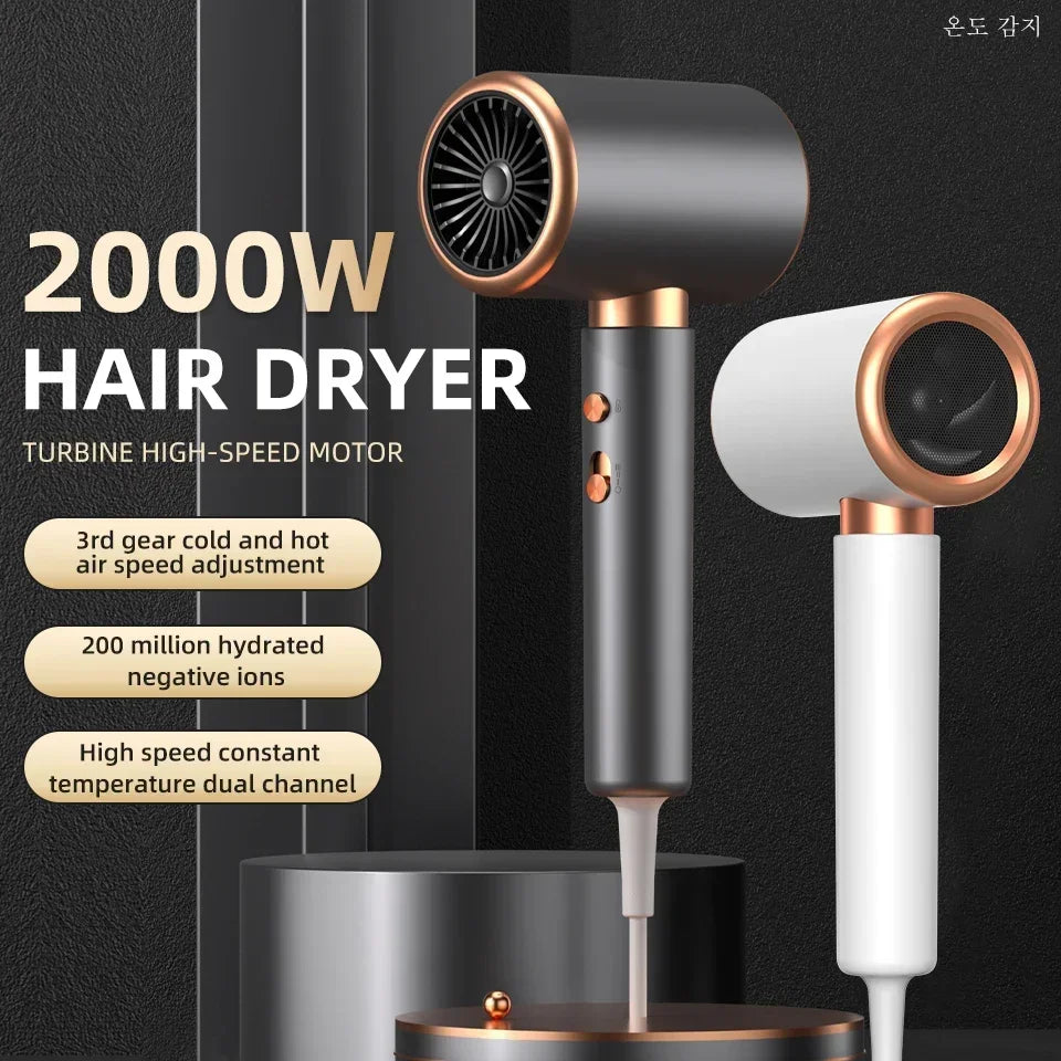 Ionic Hair Dryer High Speed Motor Blow Drier 2000W Hairdryer Negative Ion Hair Care Styler Professional Blow Dryer c9f98b-b7.myshopify.com