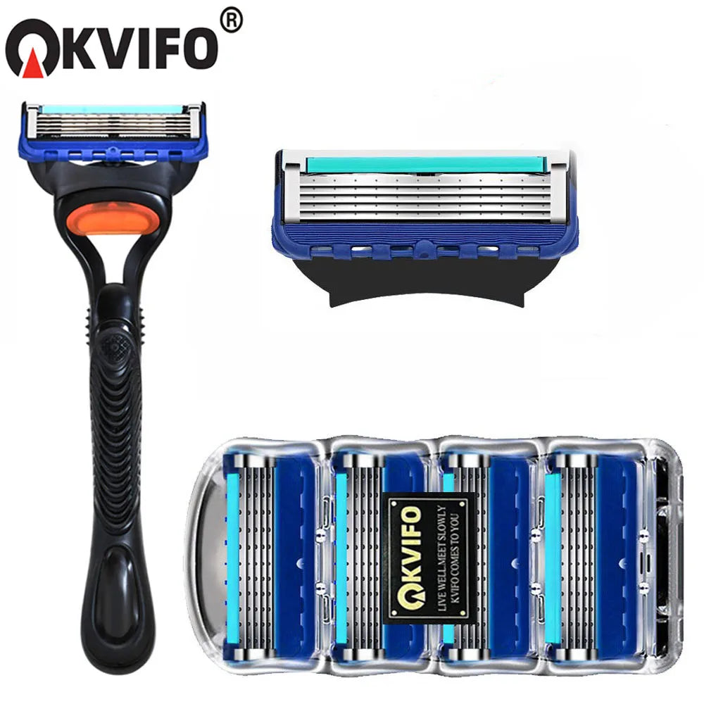 KVIFO 5-layer Men's Razor Fusion Pro Power Shaving Shaver Male Face Beard Hair Trimmer 5 Layer Blades Replacement Refills c9f98b-b7.myshopify.com