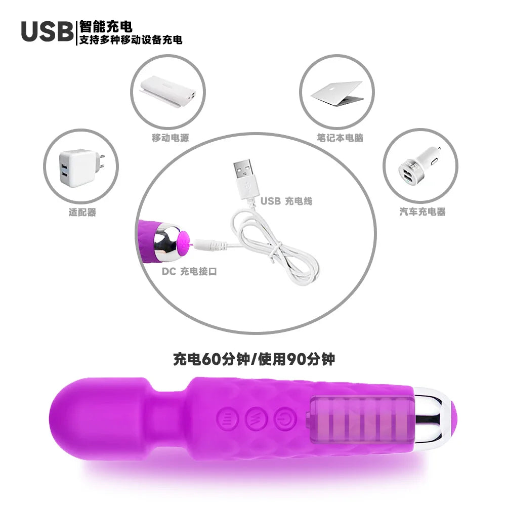 USB Rechargeable Wand Vibrator for Women - 18+ Adult Massage Stick, Dildo, Pussy & Vagina Masturbator c9f98b-b7.myshopify.com