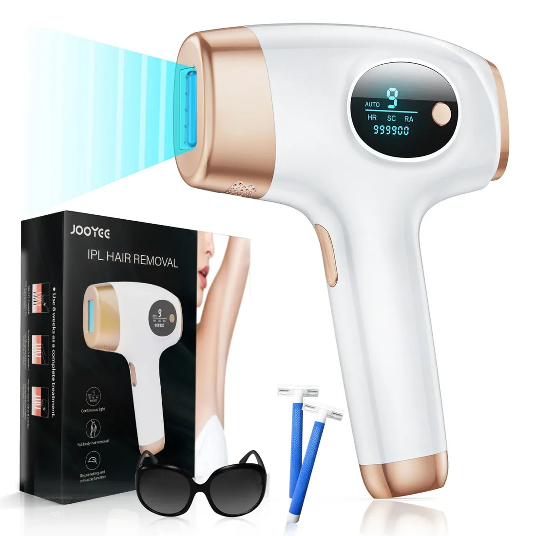 Hair Removal Laser by JOOYEE: The Ultimate 3-in-1 Permanent Painless Epilator with 999,999 Flashes