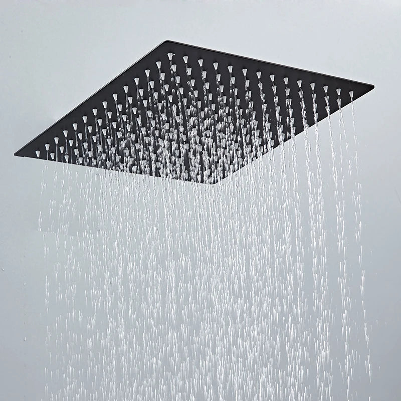 BAKALA Round & Square Stainless Steel Ultra-thin Showerheads 16/12/10/8 Inch Rainfall Shower Head Rain Shower BLACK Finish c9f98b-b7.myshopify.com