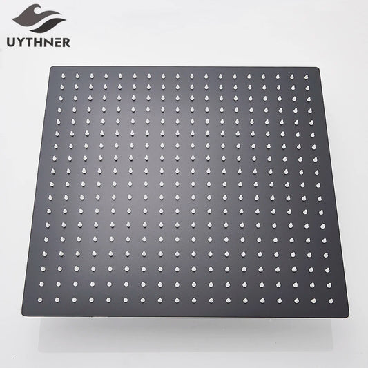 Ultra-thin Black 16-Inch Square Rainfall Shower Head c9f98b-b7.myshopify.com