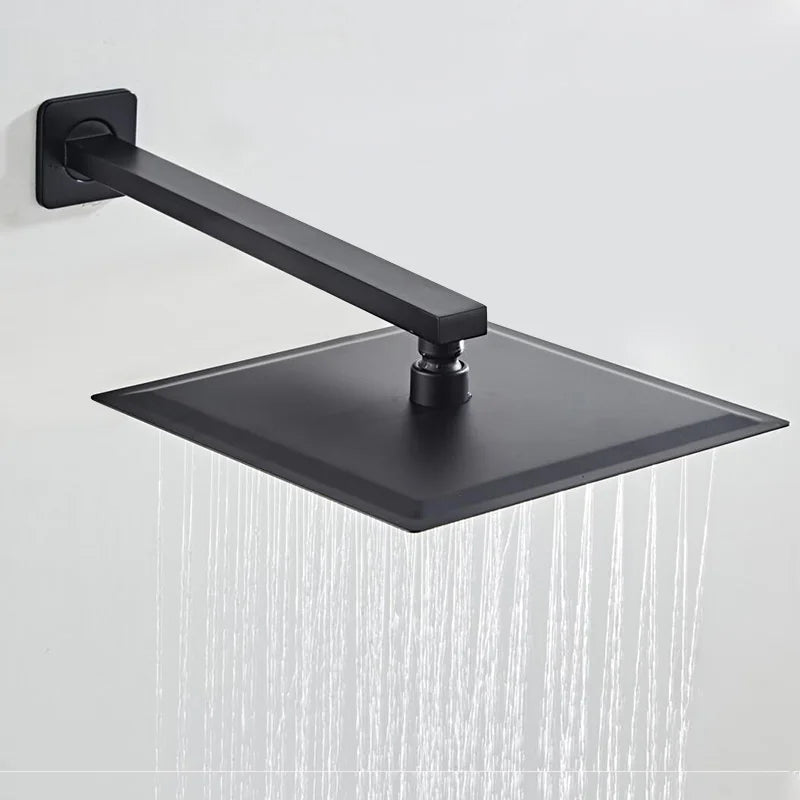 BAKALA Round & Square Stainless Steel Ultra-thin Showerheads 16/12/10/8 Inch Rainfall Shower Head Rain Shower BLACK Finish c9f98b-b7.myshopify.com