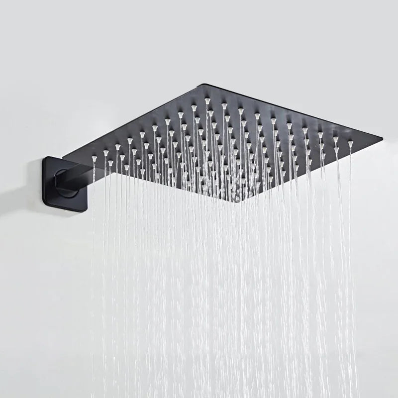 BAKALA Round & Square Stainless Steel Ultra-thin Showerheads 16/12/10/8 Inch Rainfall Shower Head Rain Shower BLACK Finish c9f98b-b7.myshopify.com