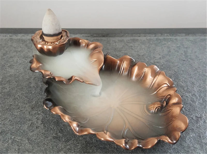 Backflow Incense Holder Leaf Incense Burner Home Decor Aromatherapy Ornament Incense Stick with Backflow Incense Stick c9f98b-b7.myshopify.com