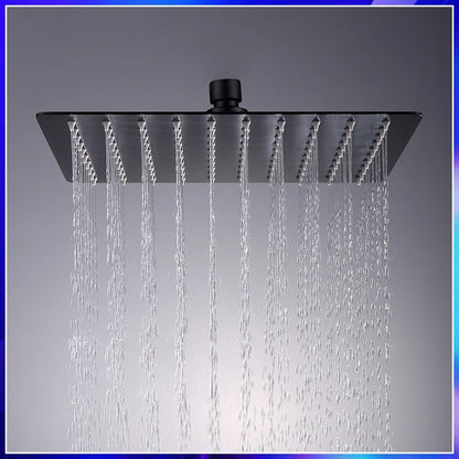 BAKALA Round & Square Stainless Steel Ultra-thin Showerheads 16/12/10/8 Inch Rainfall Shower Head Rain Shower BLACK Finish c9f98b-b7.myshopify.com