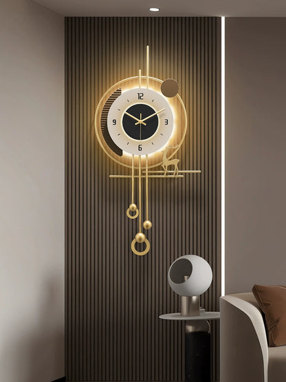 Decorative Hanging Clock for Living Room Fancy Elegant Wood Grille c9f98b-b7.myshopify.com