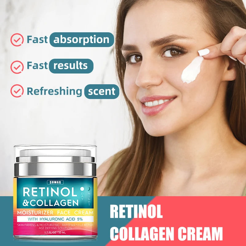 Sumax Retinol Collagen Face Cream 50ml Moisturizer with Hyaluronic Acid 5% Moisturizing Firming Brightening skincare c9f98b-b7.myshopify.com