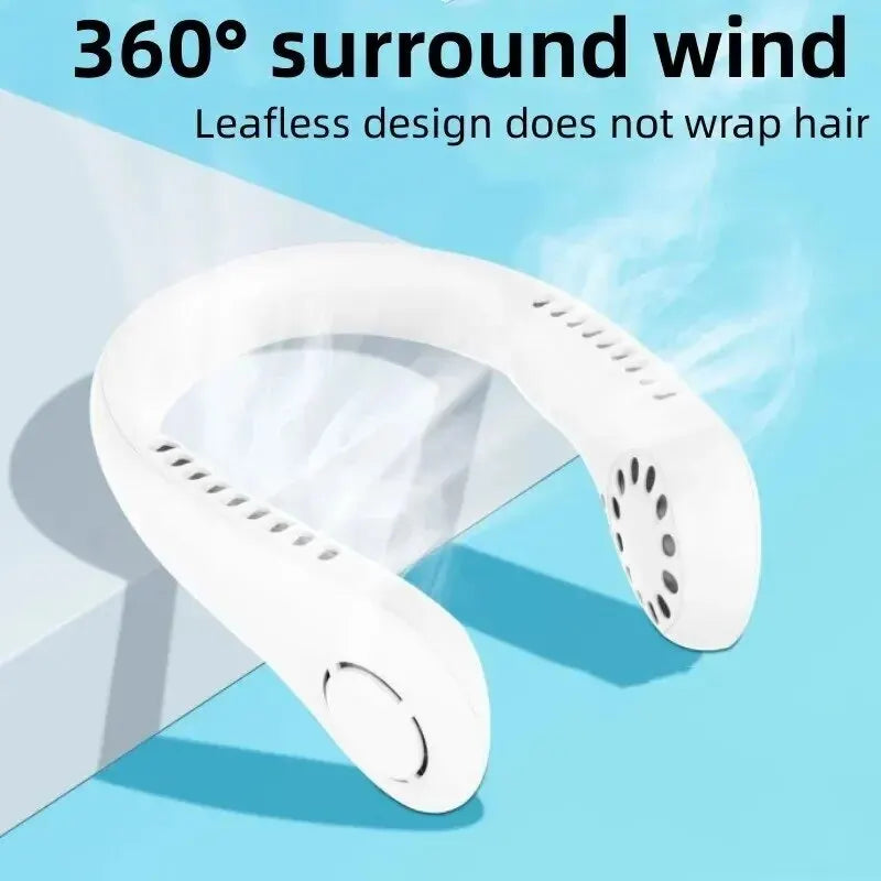 2024 1200mAh New Mini Neck Mounted Fan Portable Bladeless Neck Rechargeable Air Cooler 3 Speed Mini Summer Sports Fan Outdoor c9f98b-b7.myshopify.com