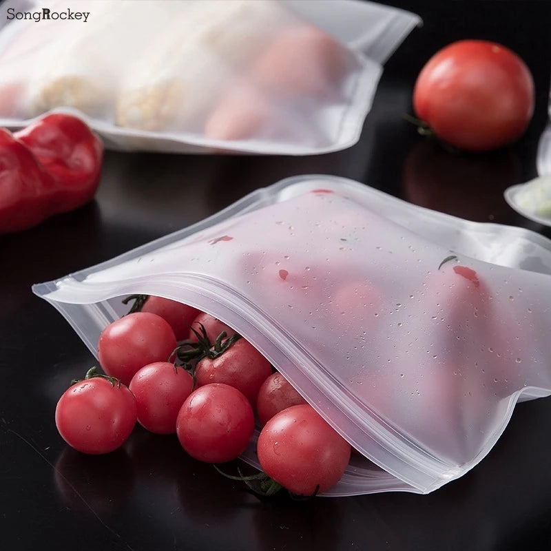 Kitchen Accessories Fruit and vegetable Silicone Bag Reusable Fresh-keeping Sealed Bag Refrigerator Food Storage Ziplock Bag c9f98b-b7.myshopify.com