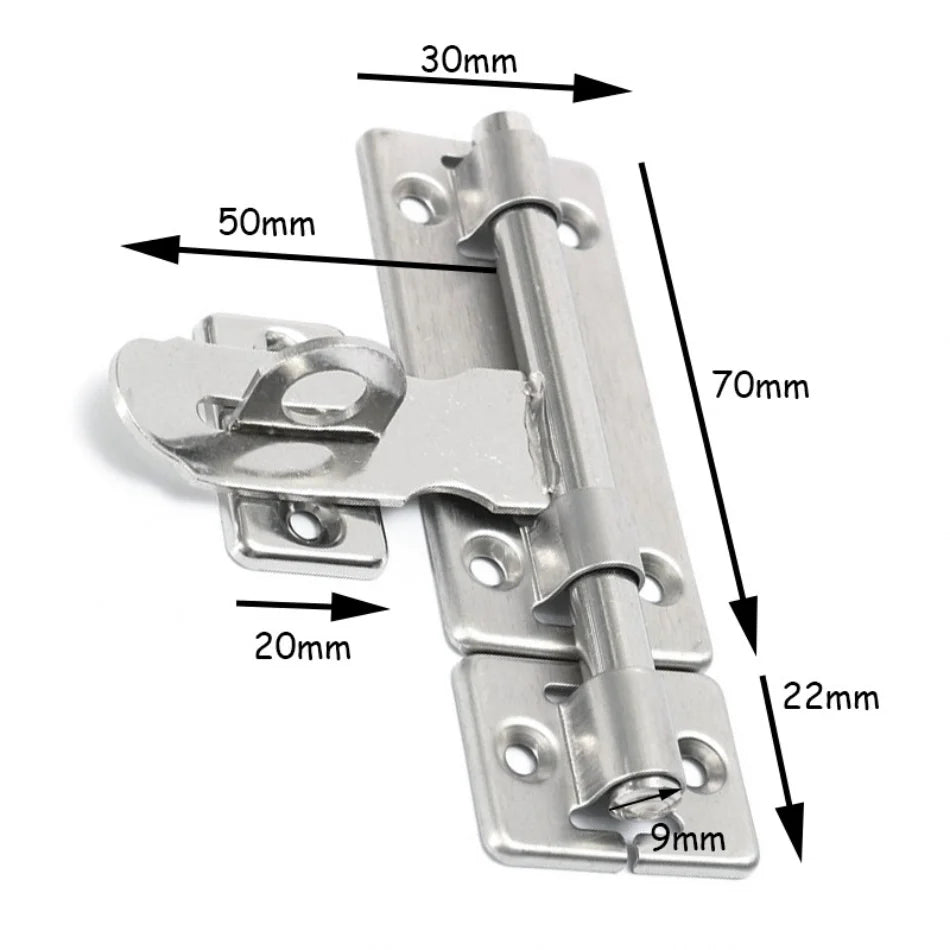 4 Inch Stainless Steel Barrel Bolt Latch with Padlock Clasp Set - Brushed Finish for Doors, Windows, Drawers, and Cupboards c9f98b-b7.myshopify.com