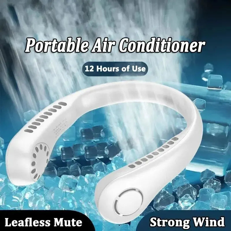 2024 1200mAh New Mini Neck Mounted Fan Portable Bladeless Neck Rechargeable Air Cooler 3 Speed Mini Summer Sports Fan Outdoor c9f98b-b7.myshopify.com