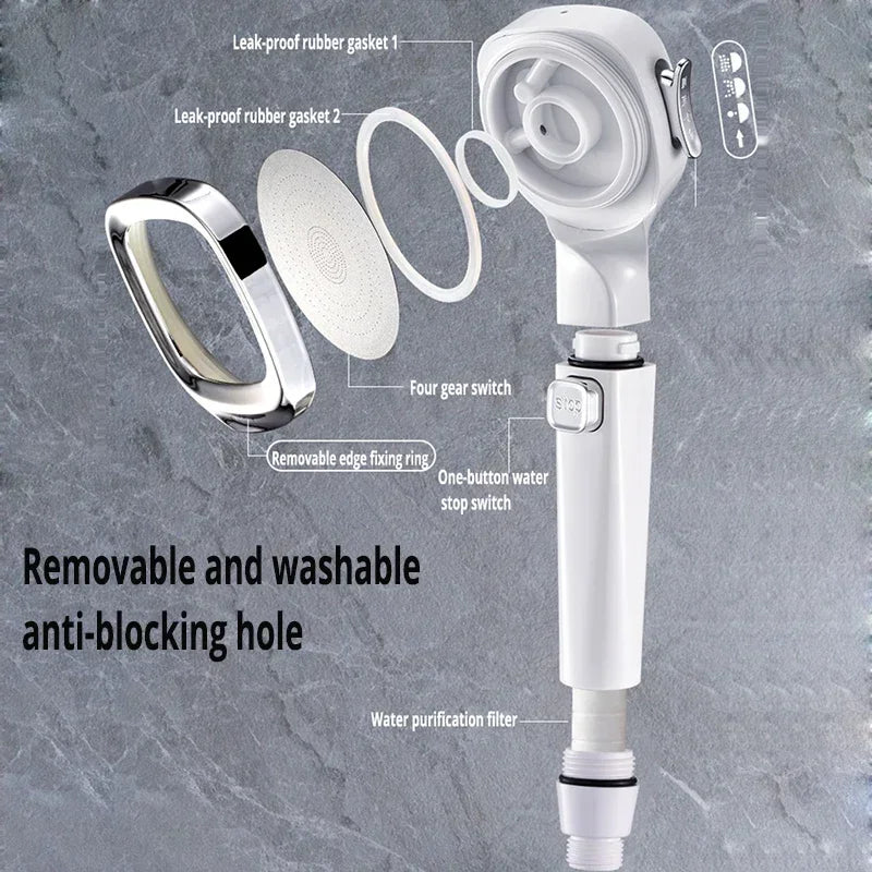 High Pressure Shower Head Water Saving 3 Modes Shower Heads Adjustable One-Key Stop Water Massage Sprayer Bathroom Accessories c9f98b-b7.myshopify.com