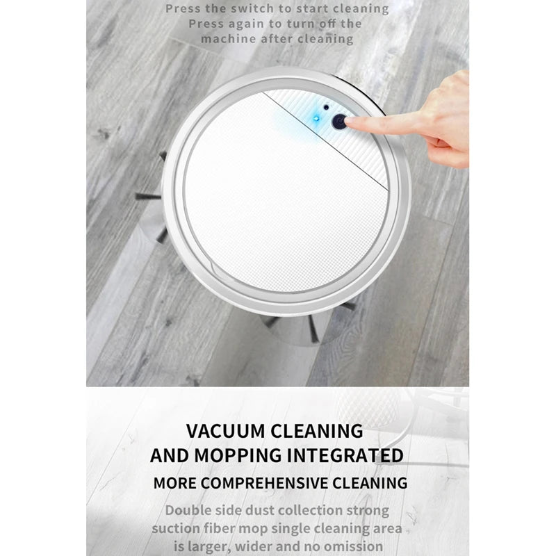 Automatic Wireless Robot Vacuum Cleaner - Smart Dry & Wet Cleaning, Self-Charging