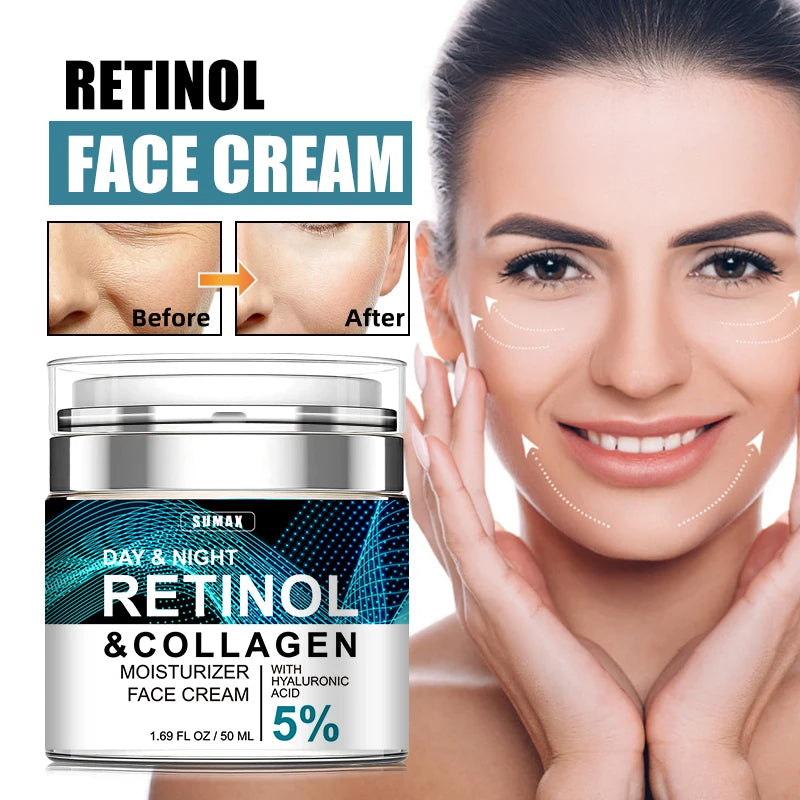 Sumax Retinol Collagen Face Cream 50ml Moisturizer with Hyaluronic Acid 5% Moisturizing Firming Brightening skincare c9f98b-b7.myshopify.com