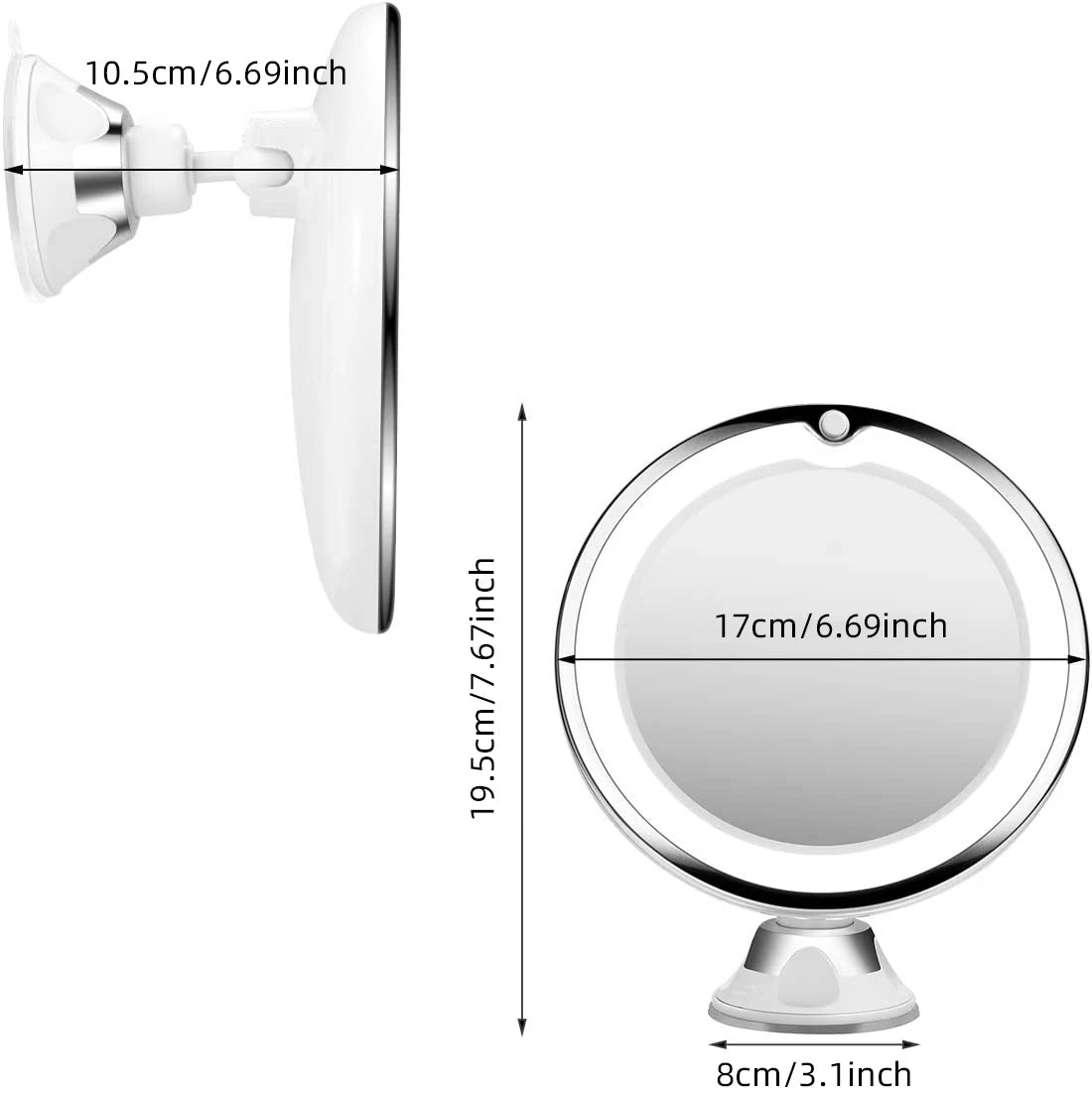 Flexible  10x Magnifying Mirror LED LightingTouch Screen Portable Dressing Table Makeup Dry Battery c9f98b-b7.myshopify.com