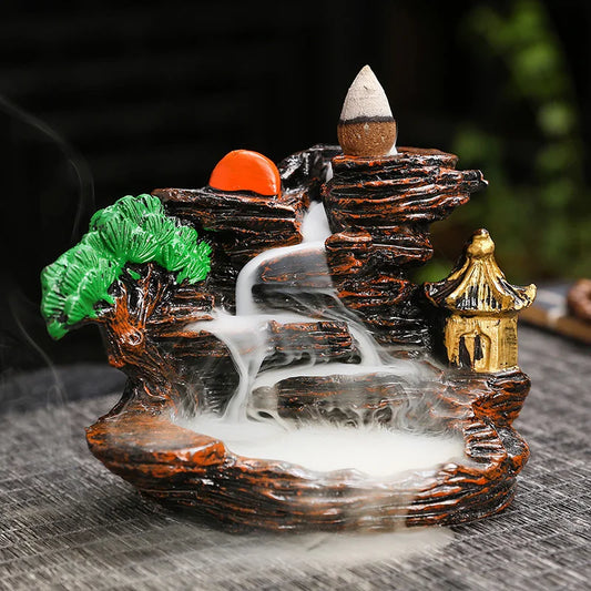 Creative High Mountain Flowing Resin Back Flow Incense Holder Waterfall Incense Burner Home Indoor Decor Aromatherapy Ornament c9f98b-b7.myshopify.com