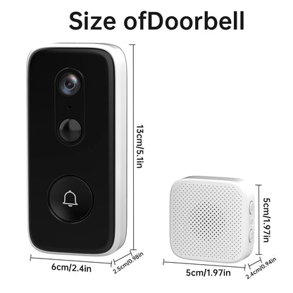 JOOAN Intelligent WiFi Doorbell With Camera Smart Home 3MP WiFi Video Doorbell Outdoor Battery Powered Security Video Intercom c9f98b-b7.myshopify.com