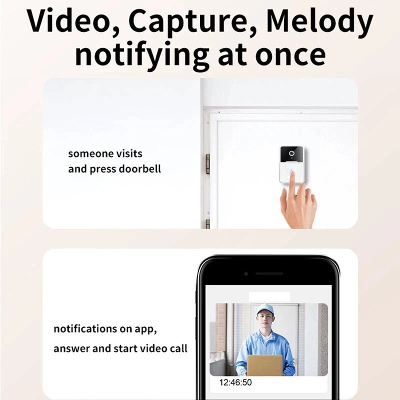 JETTING Wireless Video Doorbell with HD Camera, 2-Way Audio, Night Vision, Motion Detection, and Door Chime c9f98b-b7.myshopify.com