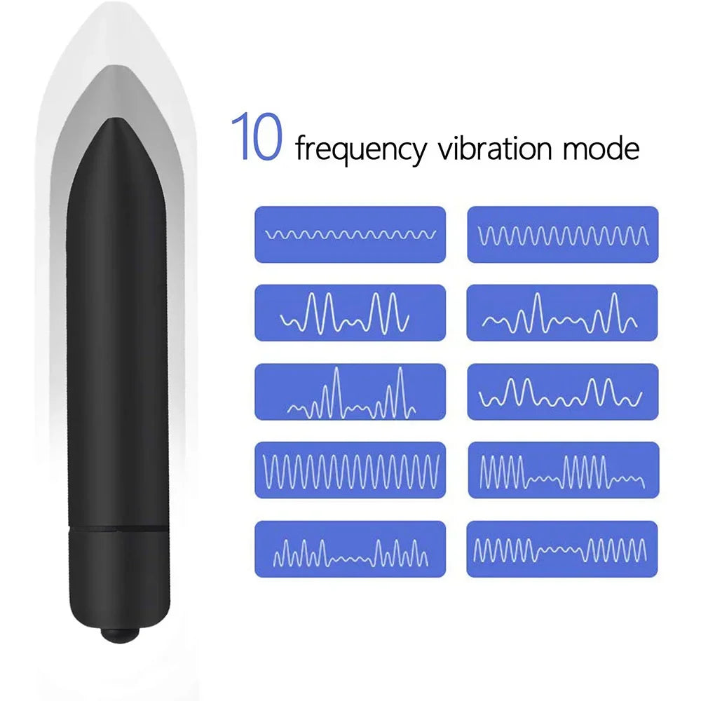 10 Speed Mini Bullet Vibrator - Waterproof Clitoral Stimulator for Women, Dildo Vibrator for Vagina and External Use c9f98b-b7.myshopify.com