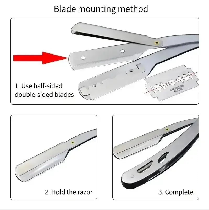 Men Professional Barber Razor Manual Shaver Straight Edge Stainless Steel Shaver Folding Shaving Shave With Blade c9f98b-b7.myshopify.com