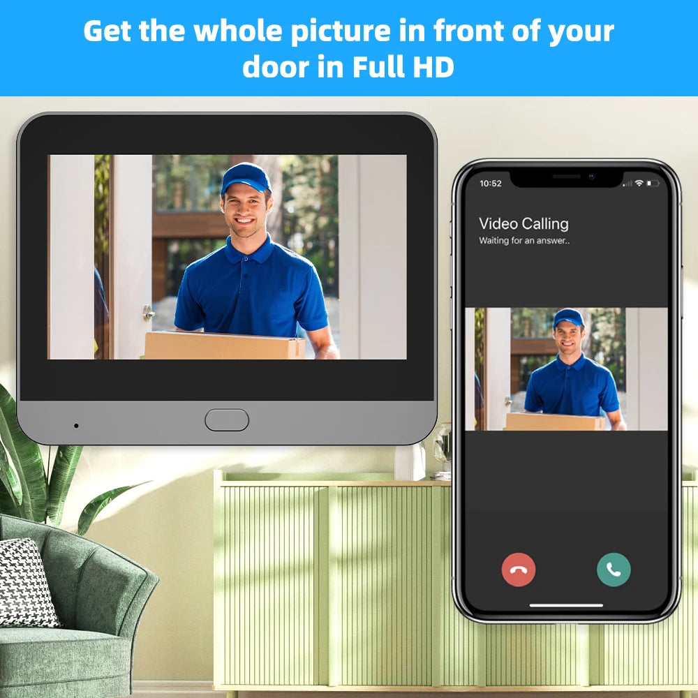3MP Tuya Smart WiFi Video Door Peephole Viewer, Battery-Powered Digital Doorbell with PIR Motion Detection, Night Vision, and Smart Life App, Alexa & Google Compatible c9f98b-b7.myshopify.com