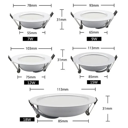 Spot LED Downlight Ceiling AC 220V 240V 7W 9W 12W 15W 18W Spotlight Cold Warm White Round Recessed Lamp LED Spot Light Lighting c9f98b-b7.myshopify.com