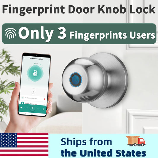 Fingerprint Door Lock For Bedroom Smart Lock Biometric Door Knob Lock with App Control for Bedrooms Cloakroom Apartments Offices c9f98b-b7.myshopify.com