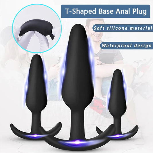 T-Shape Anal Plug Set - Soft Silicone Butt Plug Stimulator, Prostate Massager for Men & Women, Adult Sex Toys c9f98b-b7.myshopify.com