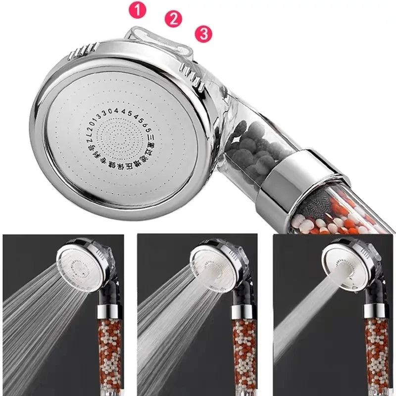 New 3 Functions High Pressure SPA Shower Head Water Saving Handheld Rainfall Bathroom Accessories Anion Filter Shower c9f98b-b7.myshopify.com