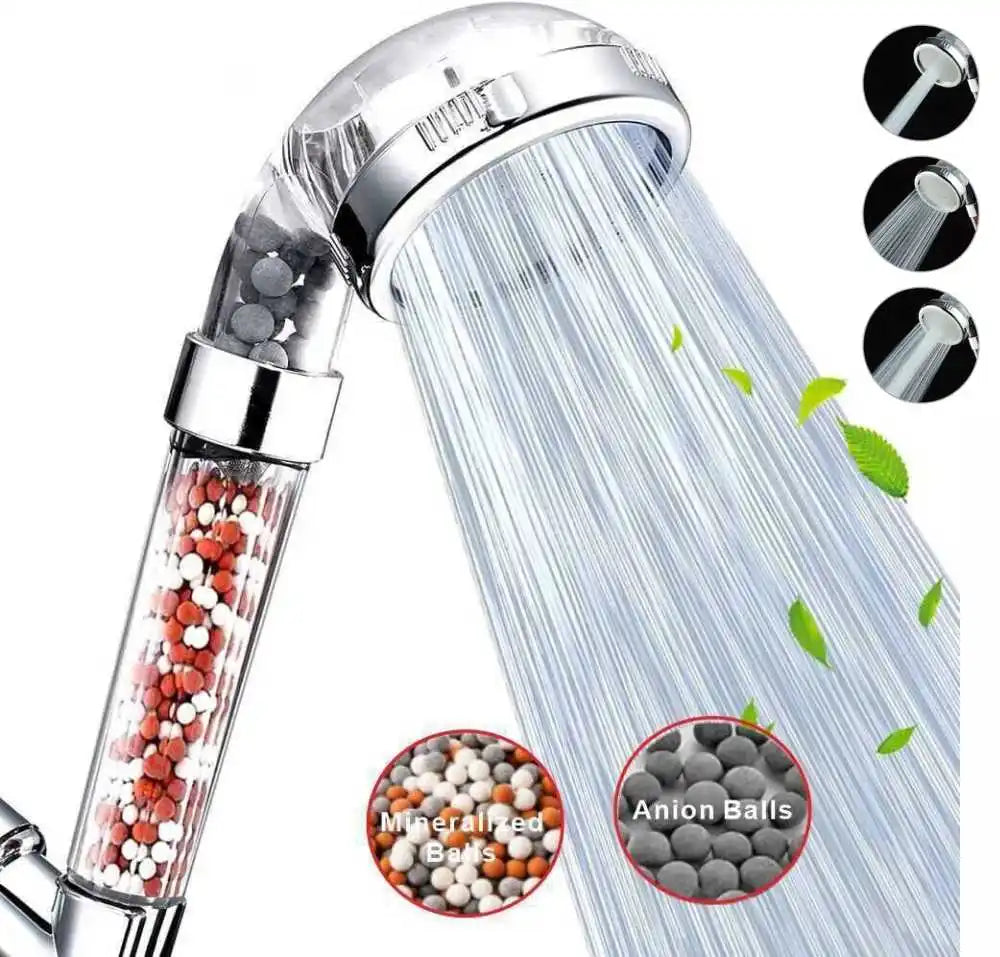 New 3 Functions High Pressure SPA Shower Head Water Saving Handheld Rainfall Bathroom Accessories Anion Filter Shower c9f98b-b7.myshopify.com