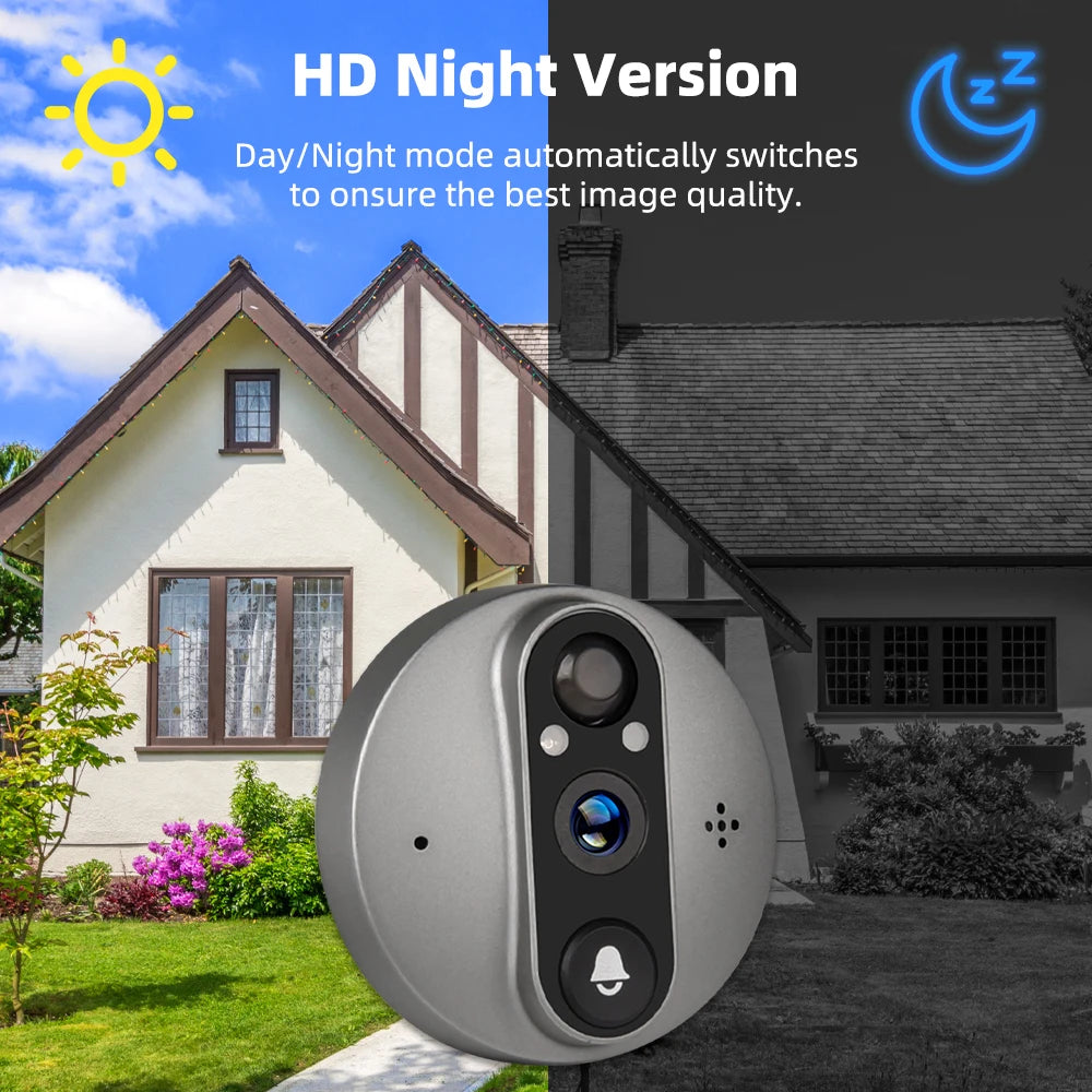 3MP Tuya Smart WiFi Video Door Peephole Viewer, Battery-Powered Digital Doorbell with PIR Motion Detection, Night Vision, and Smart Life App, Alexa & Google Compatible c9f98b-b7.myshopify.com