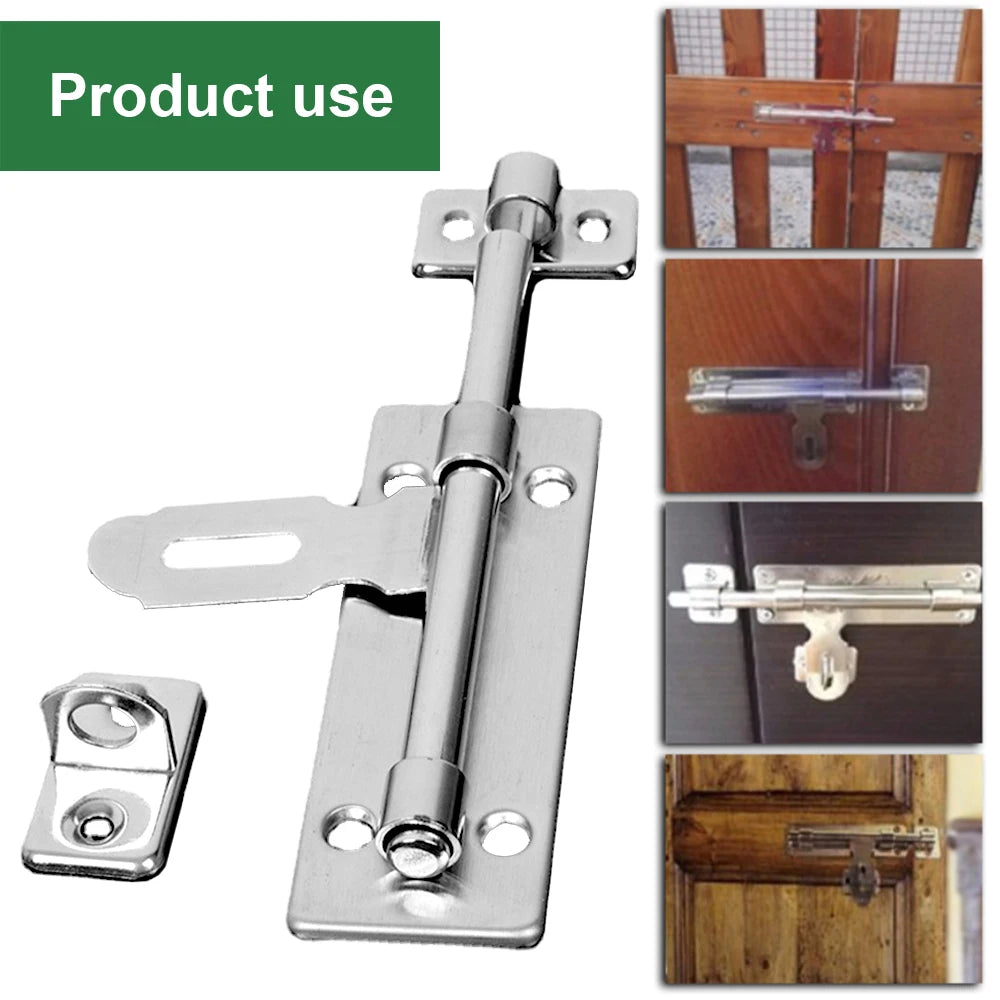 4 Inch Stainless Steel Barrel Bolt Latch with Padlock Clasp Set - Brushed Finish for Doors, Windows, Drawers, and Cupboards c9f98b-b7.myshopify.com