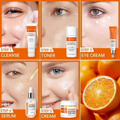 JoyPretty Vitamin C for Face Whitening Dark Spots Removal Cream Skincare Kits Eye Lightening Moisturizing Facial Serum Skin Care c9f98b-b7.myshopify.com