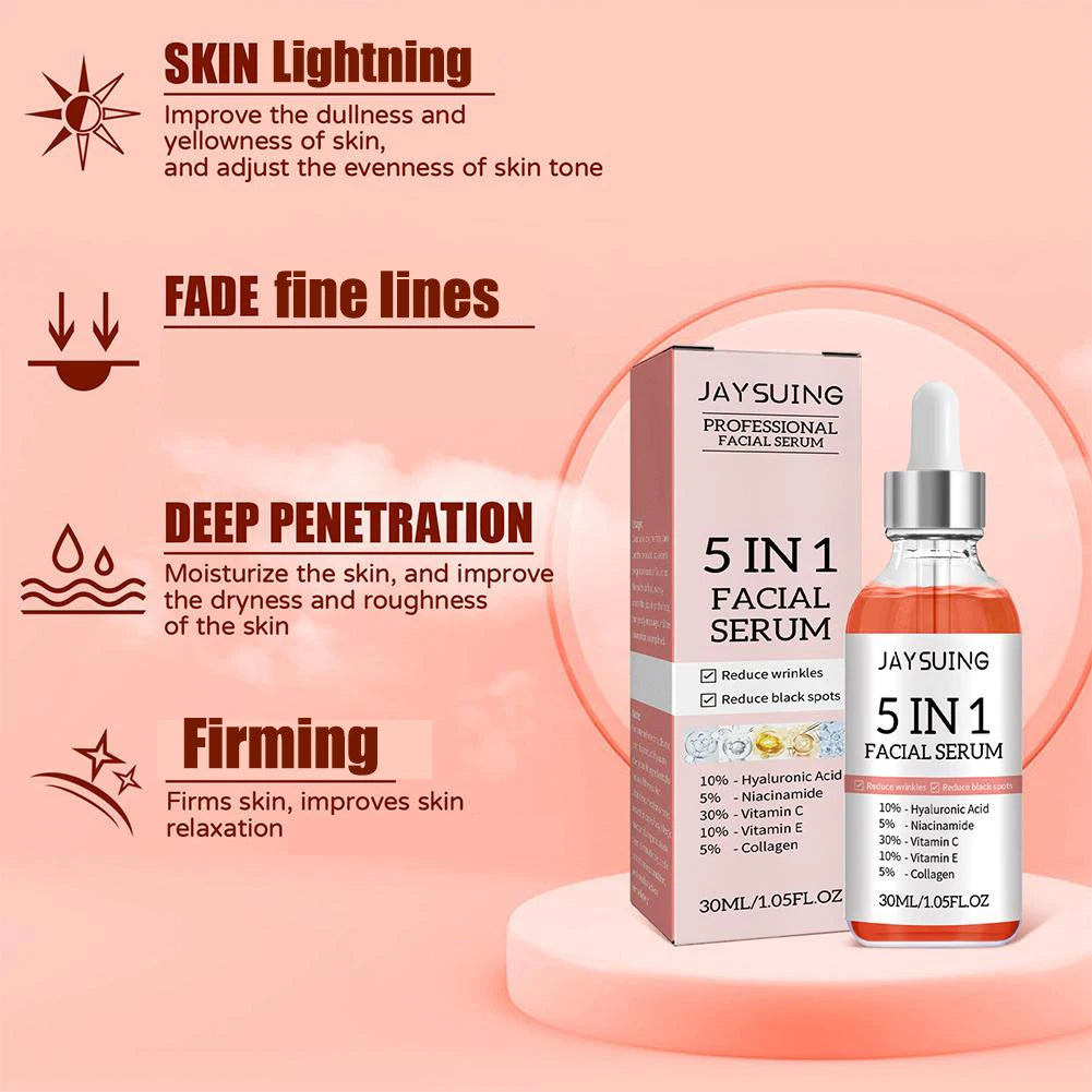 5 In 1 Firming Face Serum - Moisturizing, Brightening Vitamin C & Hyaluronic Acid Facial Serum for Shrinking Pores c9f98b-b7.myshopify.com