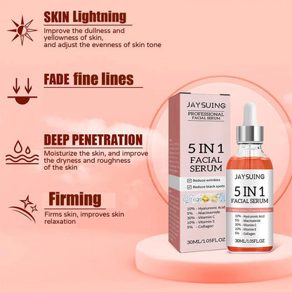 5 In 1 Firming Face Serum - Moisturizing, Brightening Vitamin C & Hyaluronic Acid Facial Serum for Shrinking Pores c9f98b-b7.myshopify.com