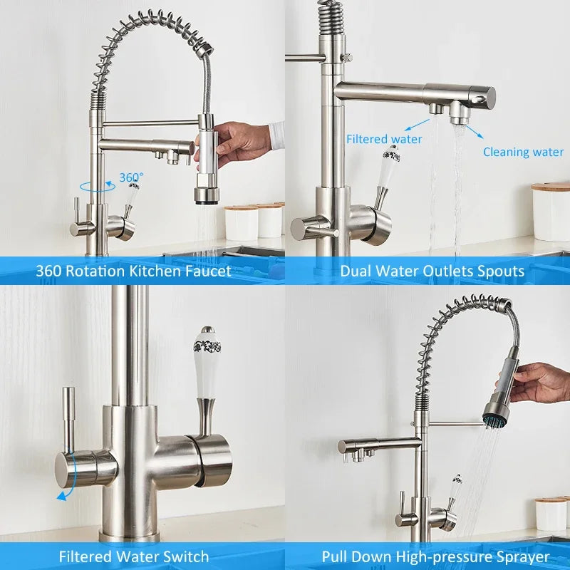 Kitchen Faucets torneira para cozinha de parede Crane For  Water Filter Tap Three Ways Sink Mixer  Faucet c9f98b-b7.myshopify.com