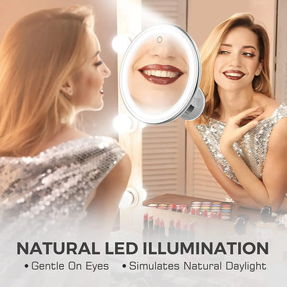 Flexible  10x Magnifying Mirror LED LightingTouch Screen Portable Dressing Table Makeup Dry Battery c9f98b-b7.myshopify.com