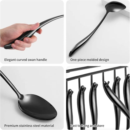 11-Piece 304 Stainless Steel Matte Kitchen Utensils Set - Cooking Tools with Spatula, Spoon, and Ladle c9f98b-b7.myshopify.com