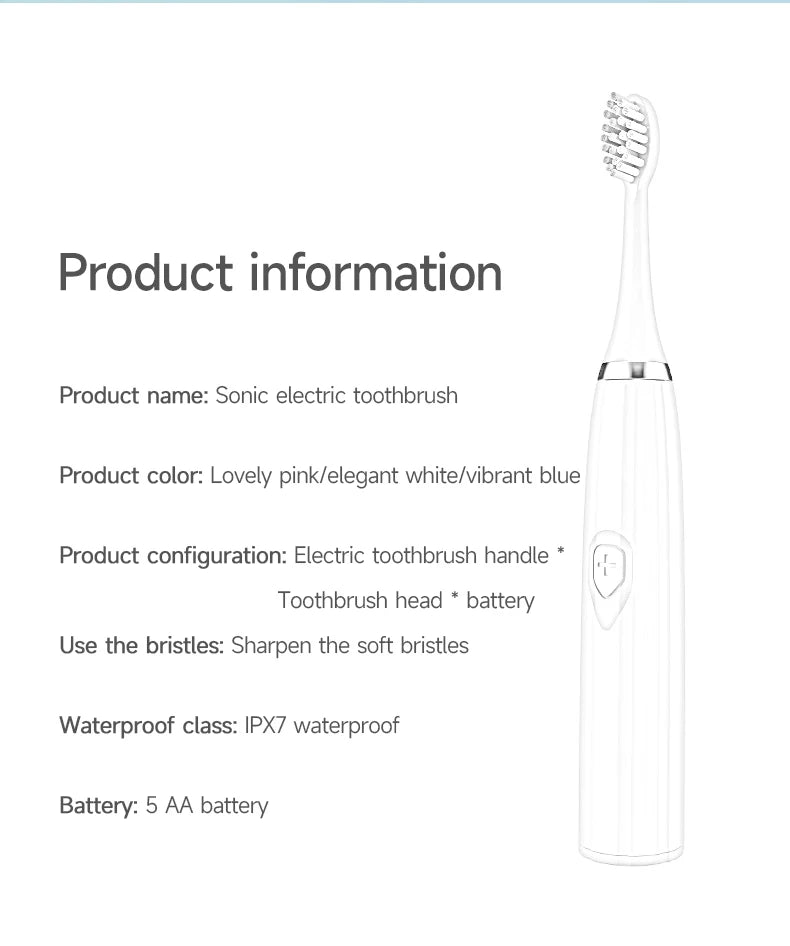 Electric Toothbrush for Adults Soft DuPont Bristle Portable Battery Endurance IPX6 Waterproof Intelligent Effective Oral Care c9f98b-b7.myshopify.com